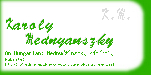 karoly mednyanszky business card